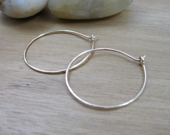 14 kt Gold Filled 1 Inch Hoop Earrings