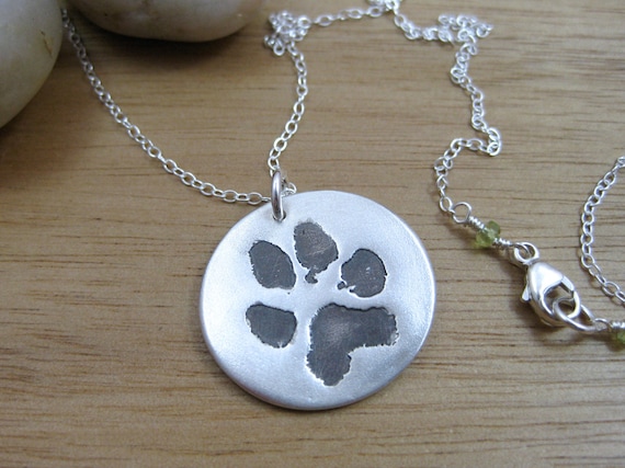 Your pet's actual paw print personalized by CherishedSentiments |  Personalized sterling silver necklace, Pet memorial jewelry, Memorial  jewelry