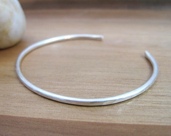 Sterling Silver Thin Hammered Bracelet