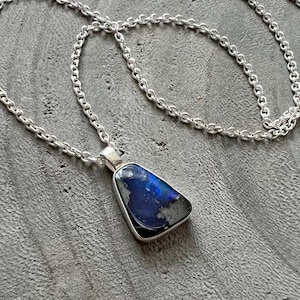 Australian Boulder Opal Silver Necklace