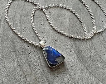 Australian Boulder Opal Silver Necklace