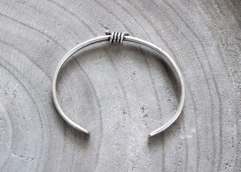 Sterling Silver Rustic Knot Cuff Bracelet image 2