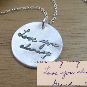 Personalized Silver Handwriting Necklace image 1