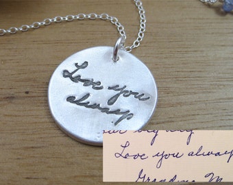 Personalized Silver Handwriting Necklace