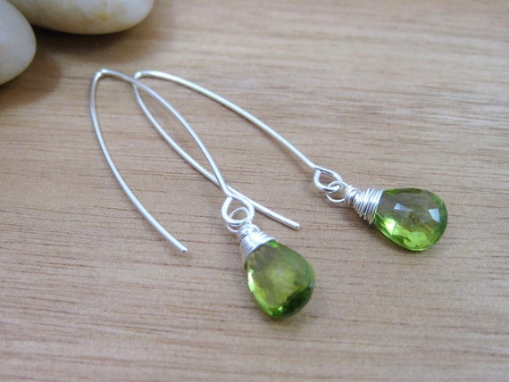 Peridot Sterling Silver Drop Earrings