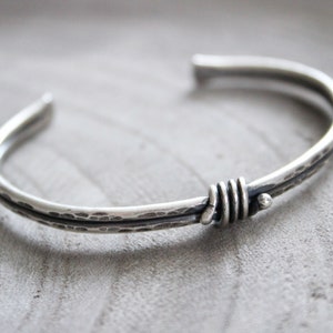 Sterling Silver Rustic Knot Cuff Bracelet image 1