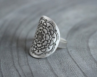 Silver Mandala Ring