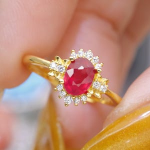 Ruby ringinstelling 5 x 7 mm ovaal, vintage filigraan sparkle band, 925 sterlingzilver, geboortesteen juli, ringinstelling, ruby ring, kostenverdeling