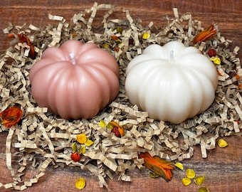 Pumpkin candle set, fall decor, fall candles, 2 ct pumpkins, Halloween candles