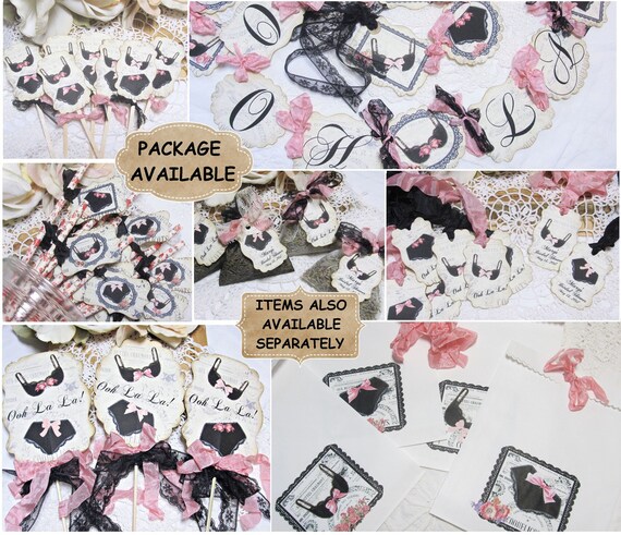 Lingerie Shower Decorations Package Bra Panty Banner Garland Etsy