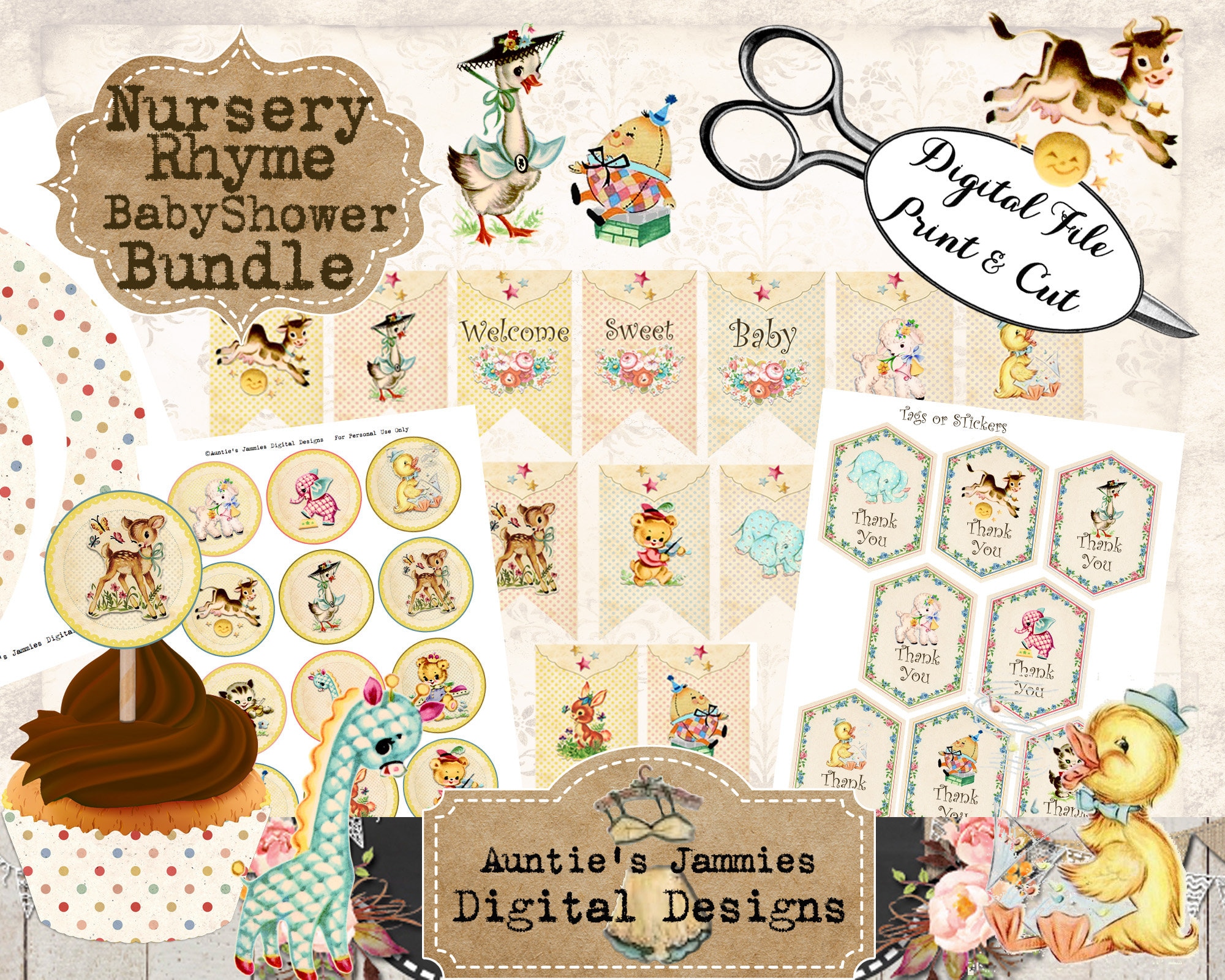 Nursery rhyme best sale baby shower decorations