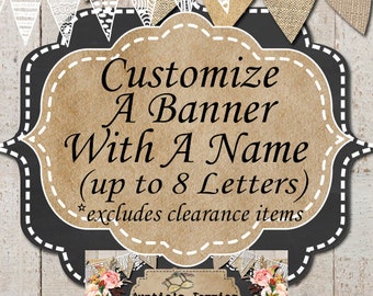 Add on Listing - Customize A Banner With A Name - Up to 8 Letters