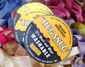 BIG SALE HUG SNUG 10-100 YD Rolls X 1/2" Woven Edge Seam Binding Rayon FREE SHP BIG SALE HUG SNUG 10-100 YD Rolls X 1/2" Woven Edge Seam Binding Rayon FREE SHP