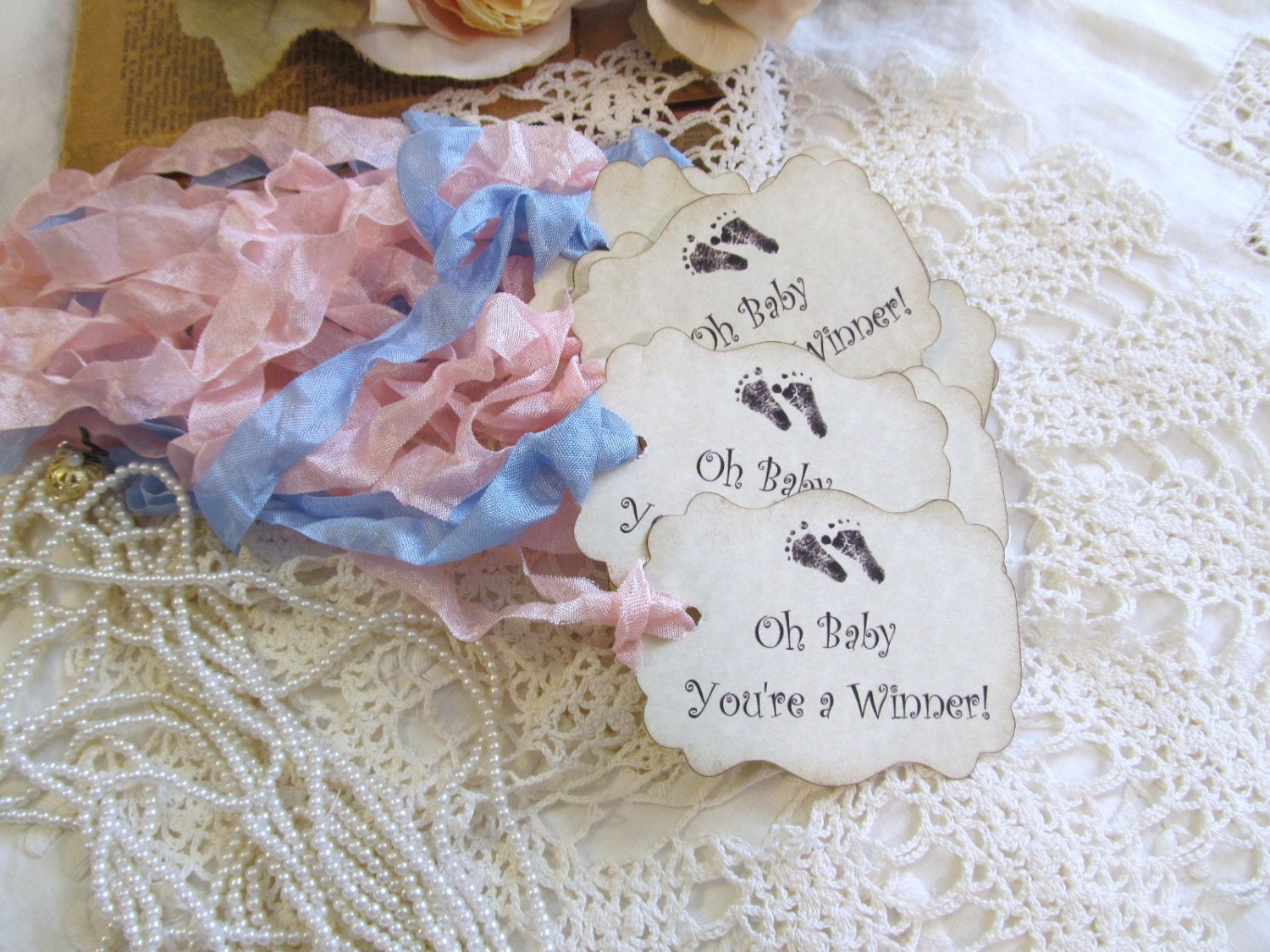Baby Shower Prize Tags Baby Feet Oh Baby You're a - Etsy