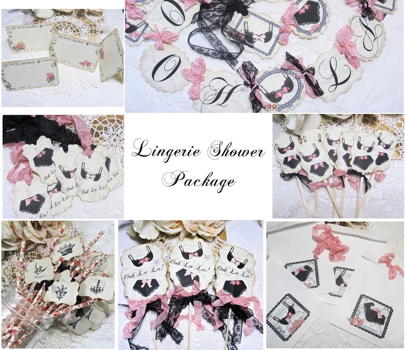 Lingerie Shower Decorations Bra Panties Package Banner Etsy