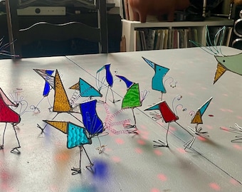 Stained Glass Scrappy Birds