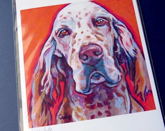 ENGLISH SETTER Dog 8x10 Signed Art Print from Painting by Lynn Culp