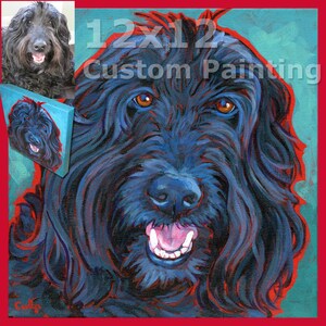 12x12 CUSTOM PAINTING Original Dog Portrait Art Painting by Lynn Culp image 4