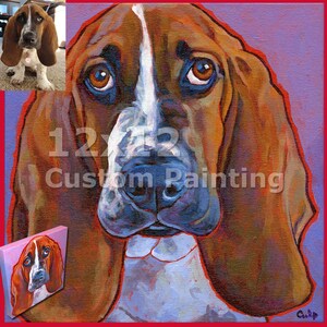 12x12 CUSTOM PAINTING Original Dog Portrait Art Painting by Lynn Culp image 2