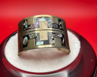 Cuff Alpaca Silver Abalone Cuff Mexico Bracelet