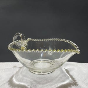 Imperial Crystal Candlewick Heart Shaped Bowl with Handle