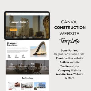 Construction Website Template Canva Construction Company Website for Contractor Architect Home Builder Website Template Interior Design
