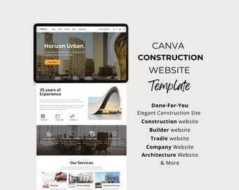 Construction Website Template Canva Construction Company Website for Contractor Architect Home Builder Website Template Interior Design