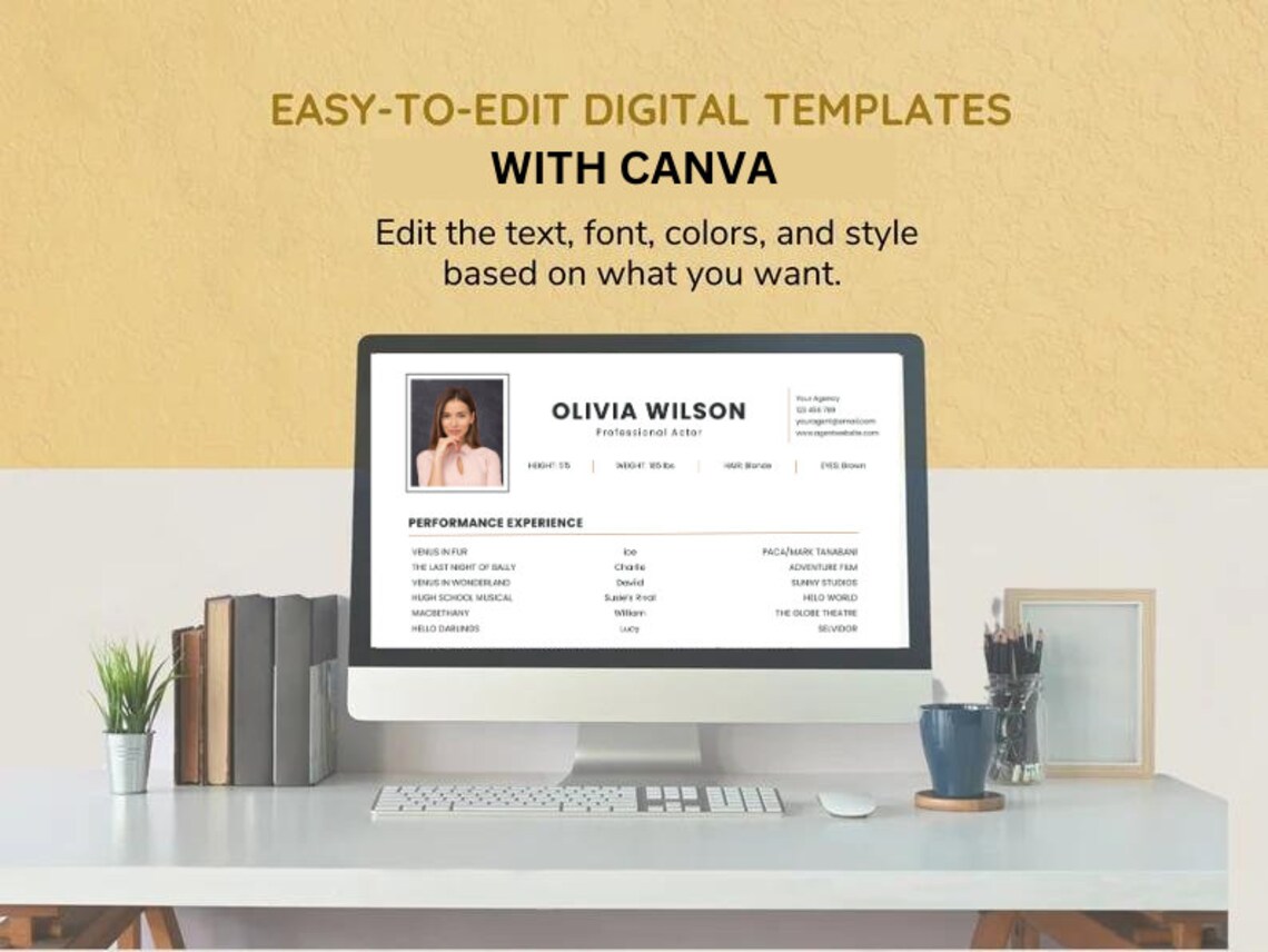 ATS Actors Actress Canva Resume Template Resume for Actors Theater ...