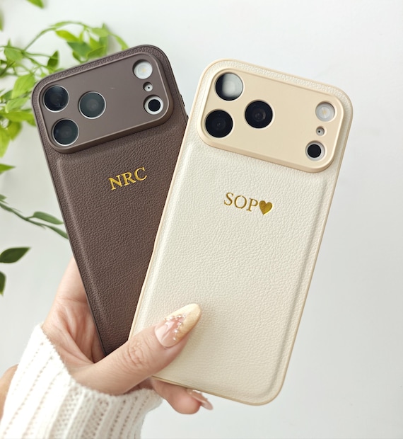 Custom Embossed Leather Phone Case,  Monogram iPhone Case, Personalized Case for iPhone 17 16 15 Pro Max