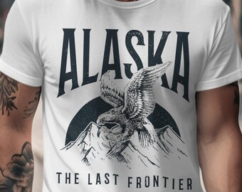 Vintage Alaska The Last Frontier Eagle Mountain Distressed Graphic T-Shirt Unisex Tee