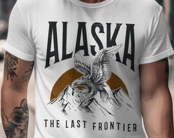 Alaska Eagle Mountains T-Shirt Unisex Tee: Distressed Last Frontier Wildlife Graphic Design