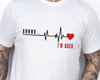 Heart Attack Survivor Shirt Open Heart Surgery Tshirt Heart Disease Awareness Month Funny Recovery Gift For Women & Men 100 % Cotton T-Shirt