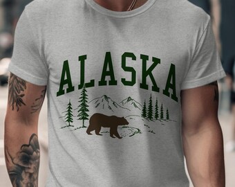 Alaska Bear Mountain T-Shirt Unisex Tee Wilderness Nature Outdoor Graphic Apparel