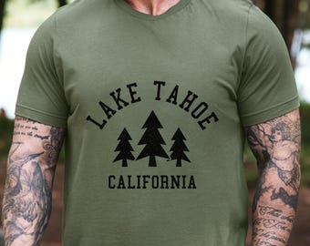 Lake Tahoe California Shirt Lake Tahoe Tshirt Pine Trees Nature Lover Lake Tahoe Souvenir Gifts T-Shirt