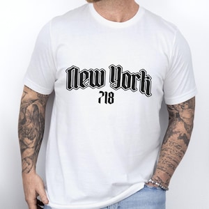 New York City 718 Shirt Bronx Brooklyn Pride Tshirt Vintage Old English NYC NY Unisex T-Shirt