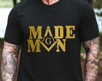 Mason Masonic Shirt Made Man Square & Compass Symbol Tshirt Freemason Shriner Masonic Gifts Masonic T-Shirt