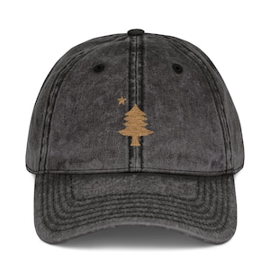 Maine Pine Tree State Embroidered Baseball Hat Vintage Embroidery Cap Maine Pride State Flag Gift Idea Vintage Cap