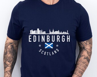 Edinburgh Scotland Shirt The Scottish Skyline Tshirt Scottish Flag Scotland Souvenirs Pride Gift Idea Unisex T-Shirt