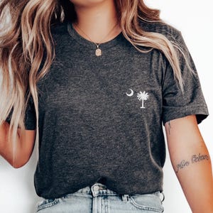 Embroidered South Carolina Shirt Embroidery Palmetto Moon Tshirt South Carolina Pride T-Shirt Gift Idea Unisex Jersey Tee