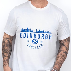 Edinburgh Scotland Shirt The Scottish Skyline Tshirt Scottish Flag Scotland Souvenirs Pride Gift Idea Unisex T-Shirt