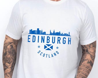 Edinburgh Scotland Shirt The Scottish Skyline Tshirt Scottish Flag Scotland Souvenirs Pride Gift Idea Unisex T-Shirt