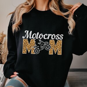Motocross Mom Sweatshirt Dirt Bike Sweater Racing Funny Moto Mom Motorcycle Biker Gift Idea Crewneck Sweatshirt