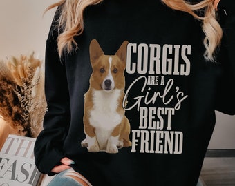 Corgi Sweatshirt Corgi Mom Sweater Cute Vintage Dog Lover Corgi Girl Gift Idea Crewneck Sweatshirt