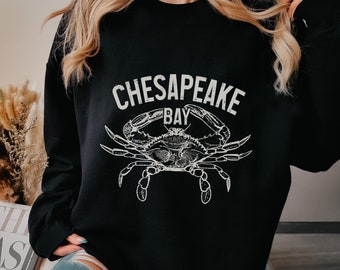 Chesapeake Bay Sweater Crab Sweatshirt Virginia Maryland Gift Crewneck Sweatshirt
