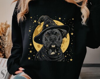 Pitbull Halloween Sweatshirt Pitbull Sweater Funny Cute Pitbull Dog Fall Crewneck Sweatshirt Pitbull Mom Halloween Witch Gift Idea