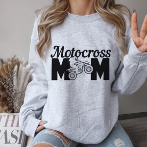 Motocross Mom Sweatshirt Dirt Bike Sweater Racing Funny Moto Mom Motorcycle Biker Gift Idea Crewneck Sweatshirt