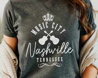 Nashville Shirt Music City Tennessee Tshirt Country Music Guitar Player Vintage Gift Unisex T-Shirt