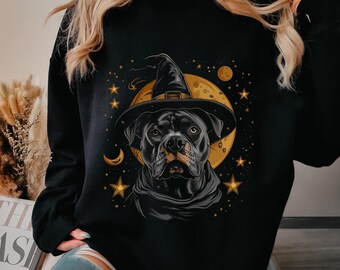 Pitbull Halloween Sweatshirt Pitbull Sweater Funny Cute Pitbull Dog Fall Sweatshirt Pitbull Mom Halloween Witch Gift Idea