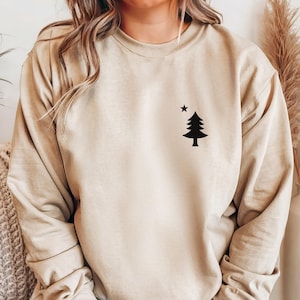 Maine Pine Tree State Embroidered Sweater Embroidery Maine Pride Sweatshirt State Flag Gift Idea Unisex Crewneck Sweatshirt
