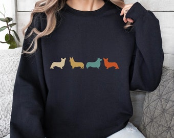 Corgi Sweatshirt Corgi Mom Sweater Cute Vintage Dog Lover Corgi Gift Idea Crewneck Sweatshirt